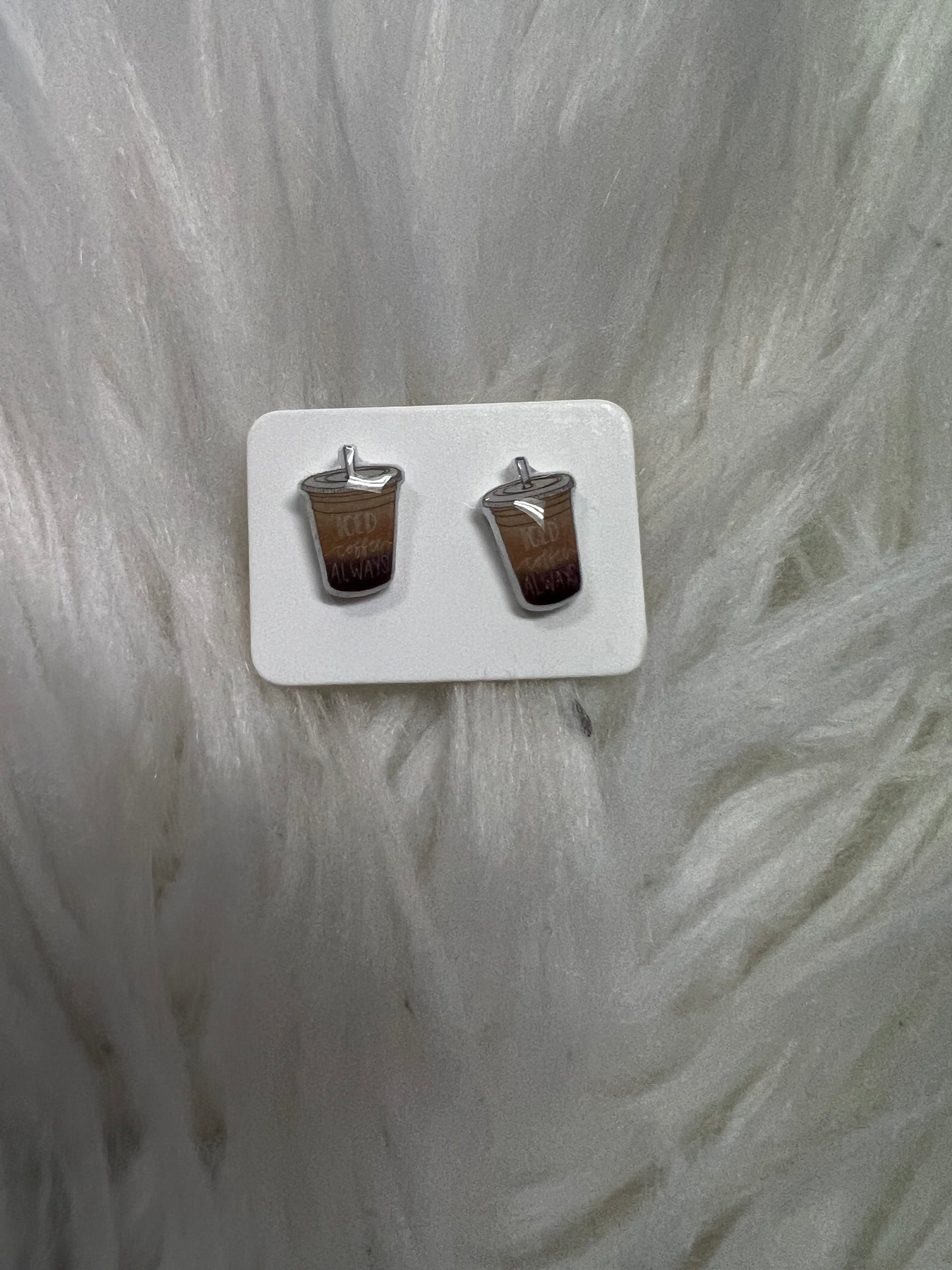 New stud earrings coffee