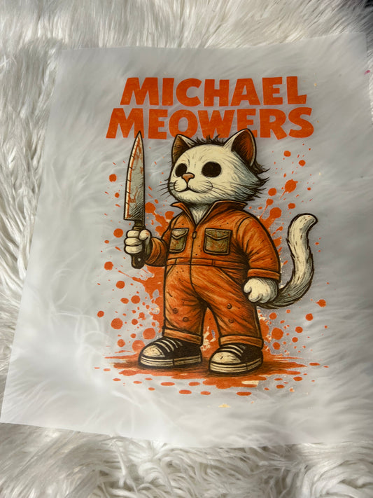 New DTF Halloween scary Michael meowers cat