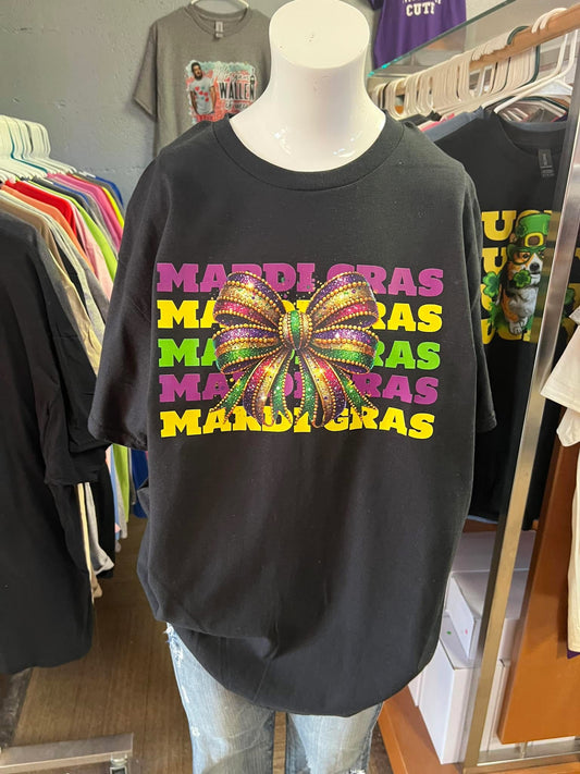 New Mardi Gras stacked ribbon T-shirt unisex