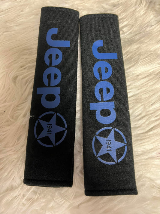 New seatbelt covers blue