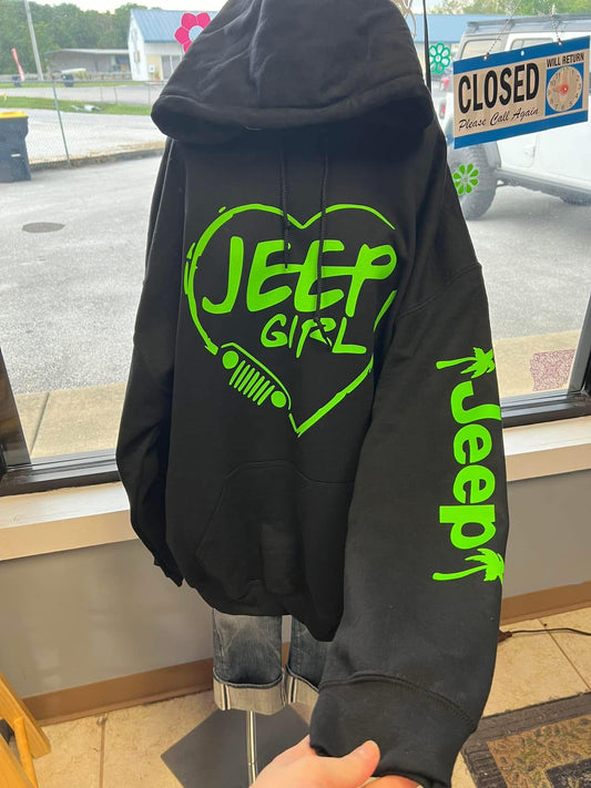 unisex  4 x 4 hoodie neon Green