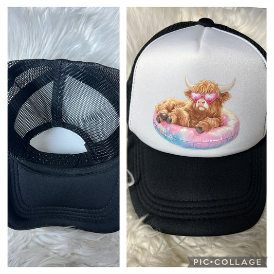 New hat summer cow swimming