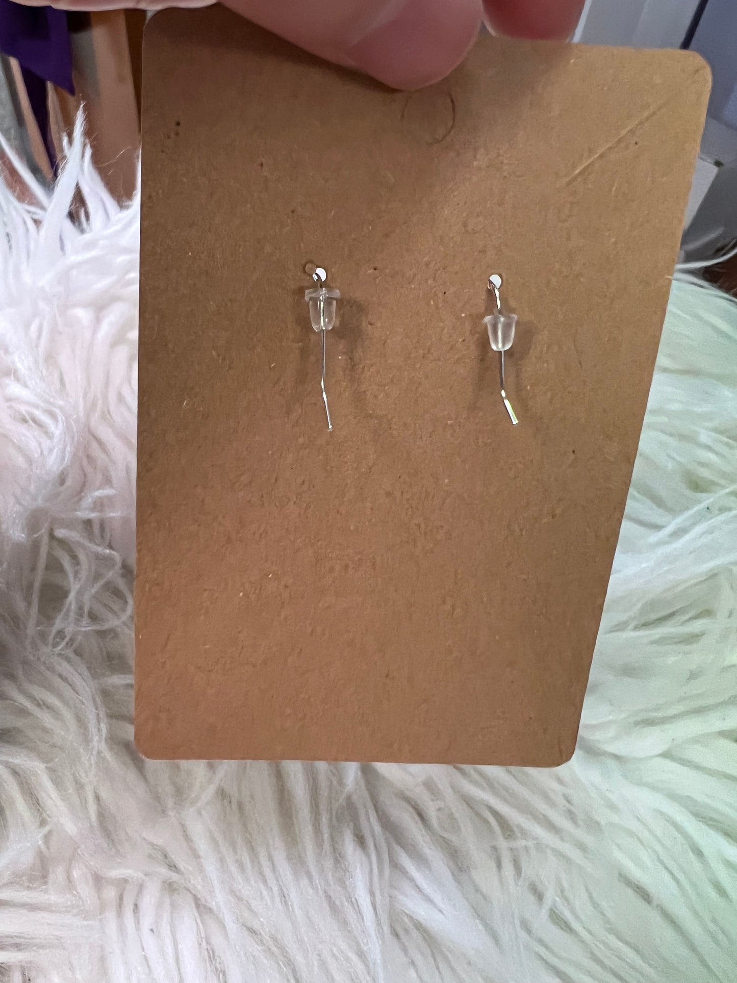New glitter, faux, leather football earrings green