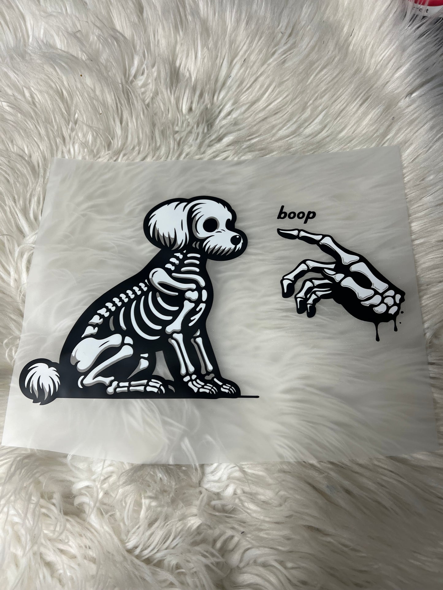New DTF Halloween scary  maltese skelet