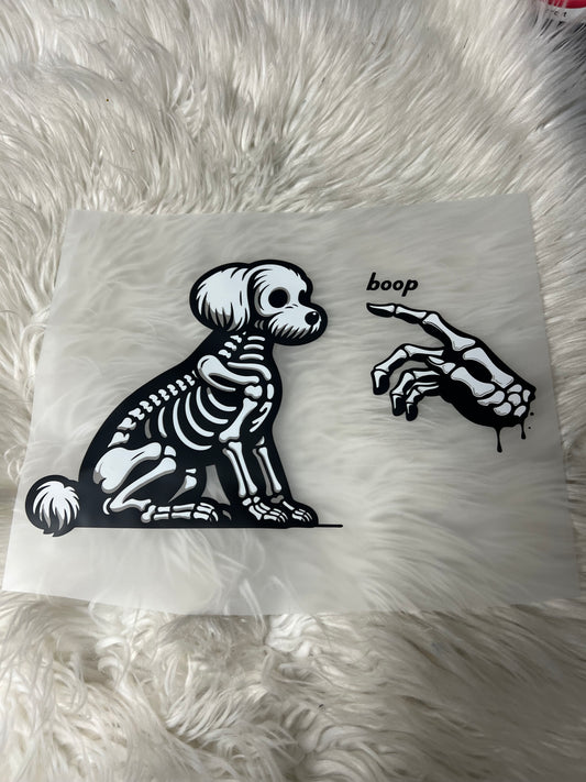 New DTF Halloween scary  maltese skelet