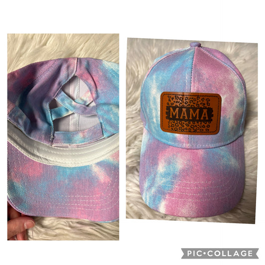 Brand new laser engrave patch hat leopard mama