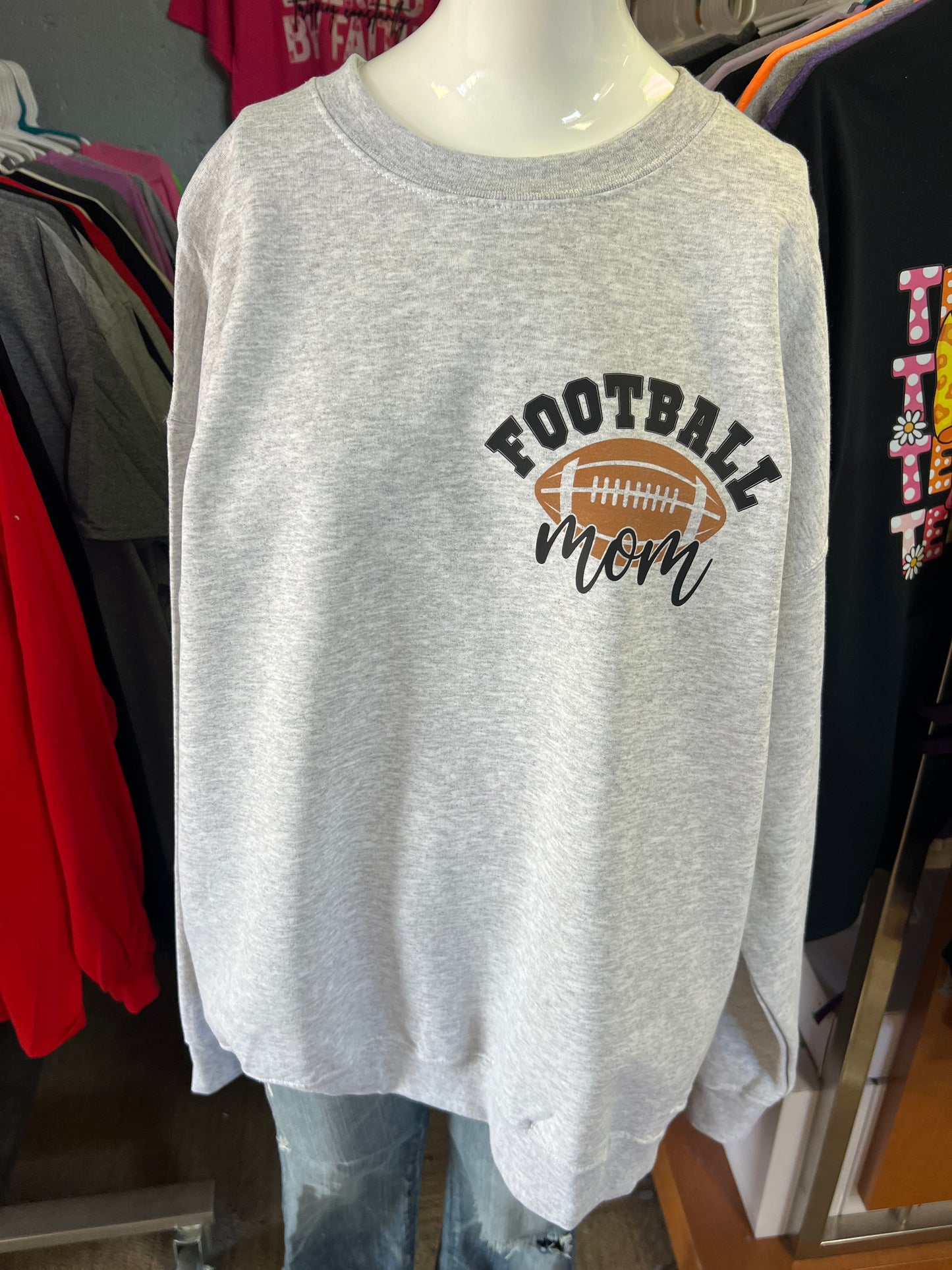 new unisex crewneck sweatshirt football mom