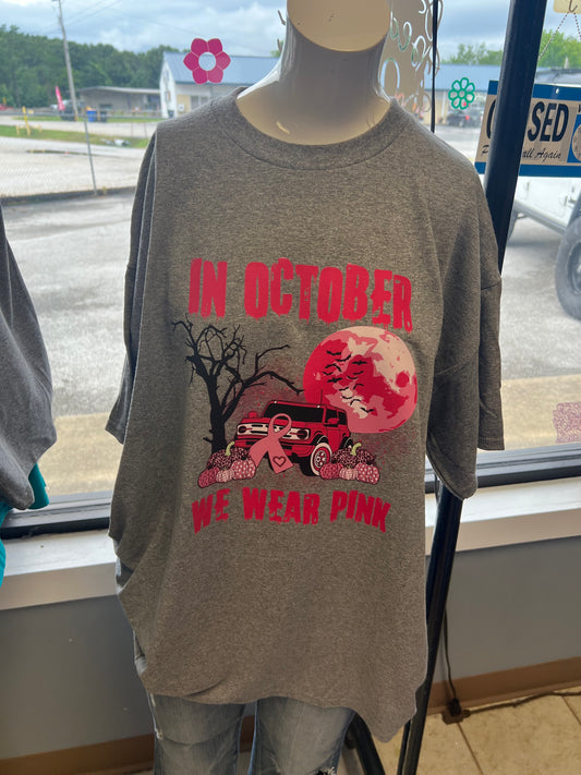 New  unisex T-shirt October we wear pink