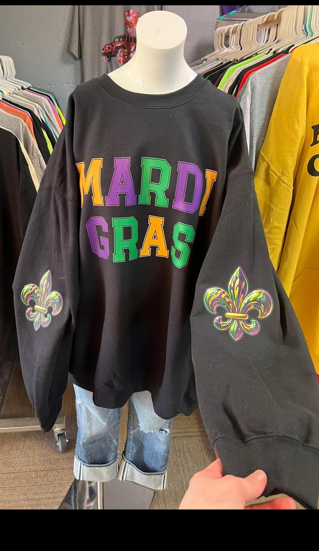 Brand new Mardi Gras crewneck sweatshirt