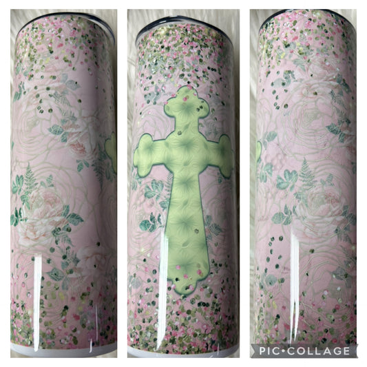 20 ounce Tumblr cross Jesus pink