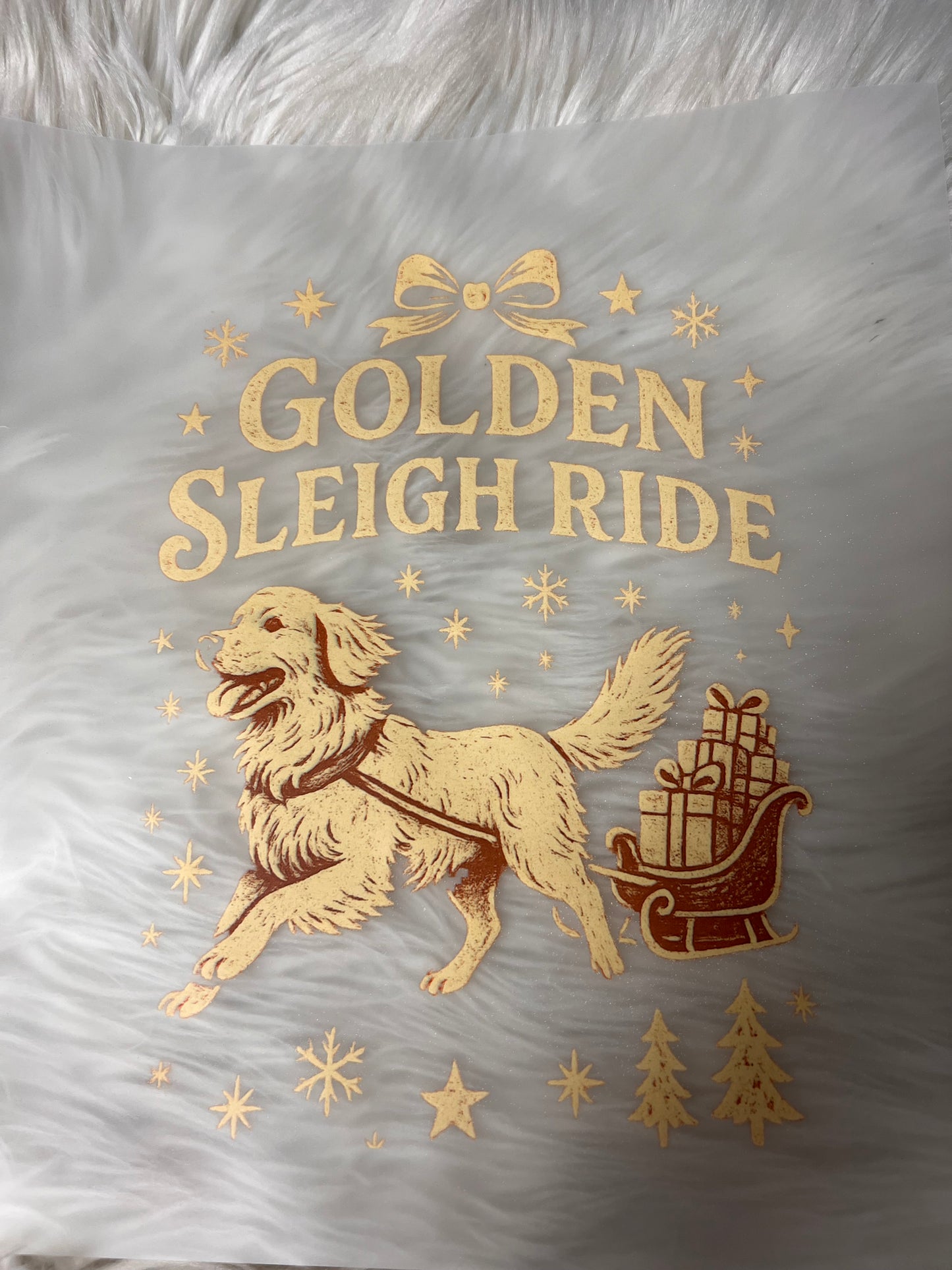 New DTF Christmas golden retriever