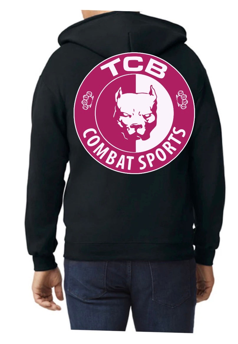 Pink TCB unisex Gilden adult zip up hoodie