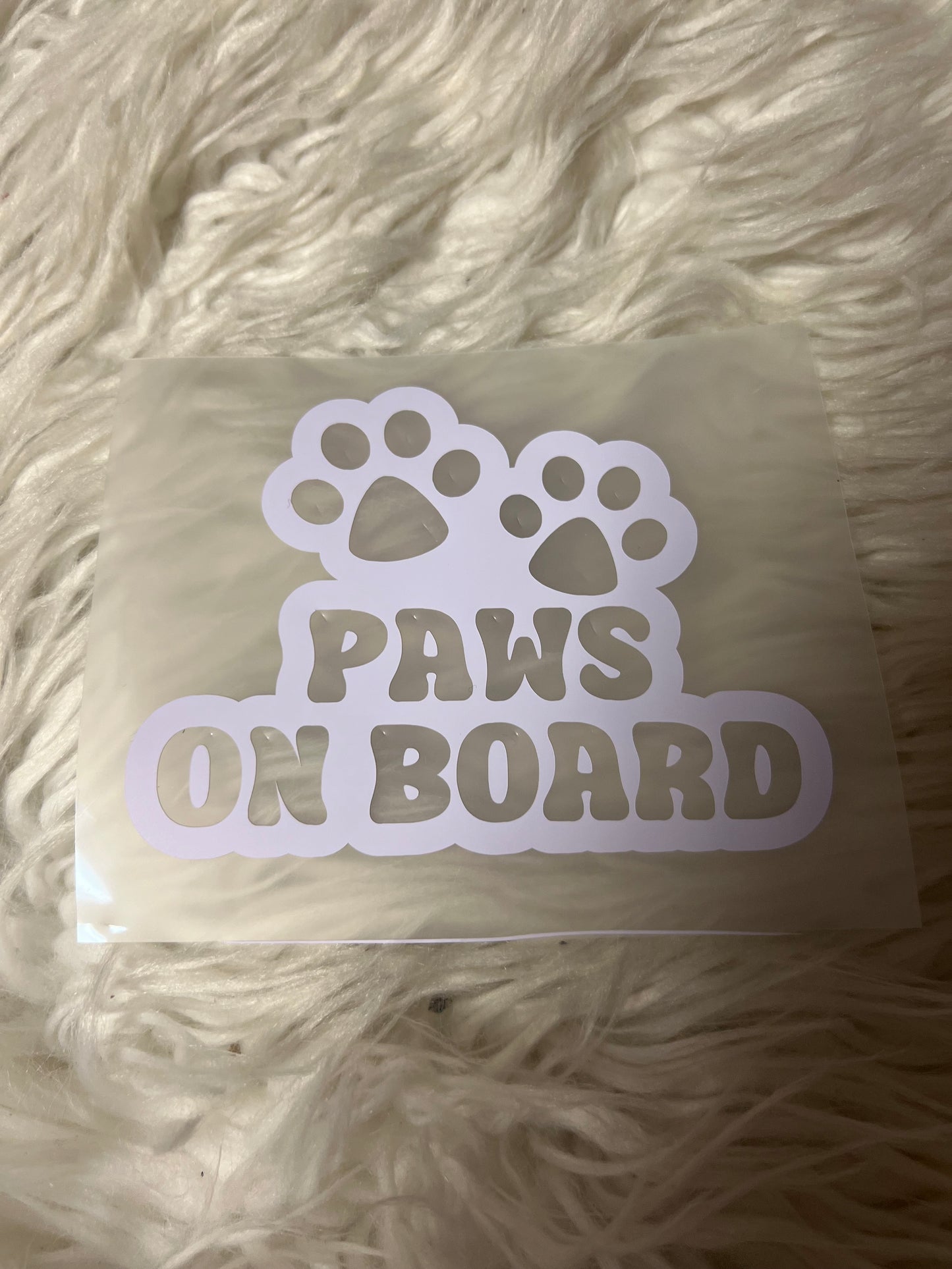 Paws on board car decal