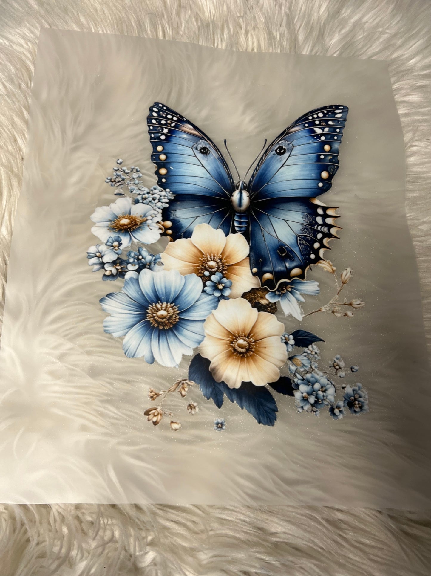New DTF blue butterfly 