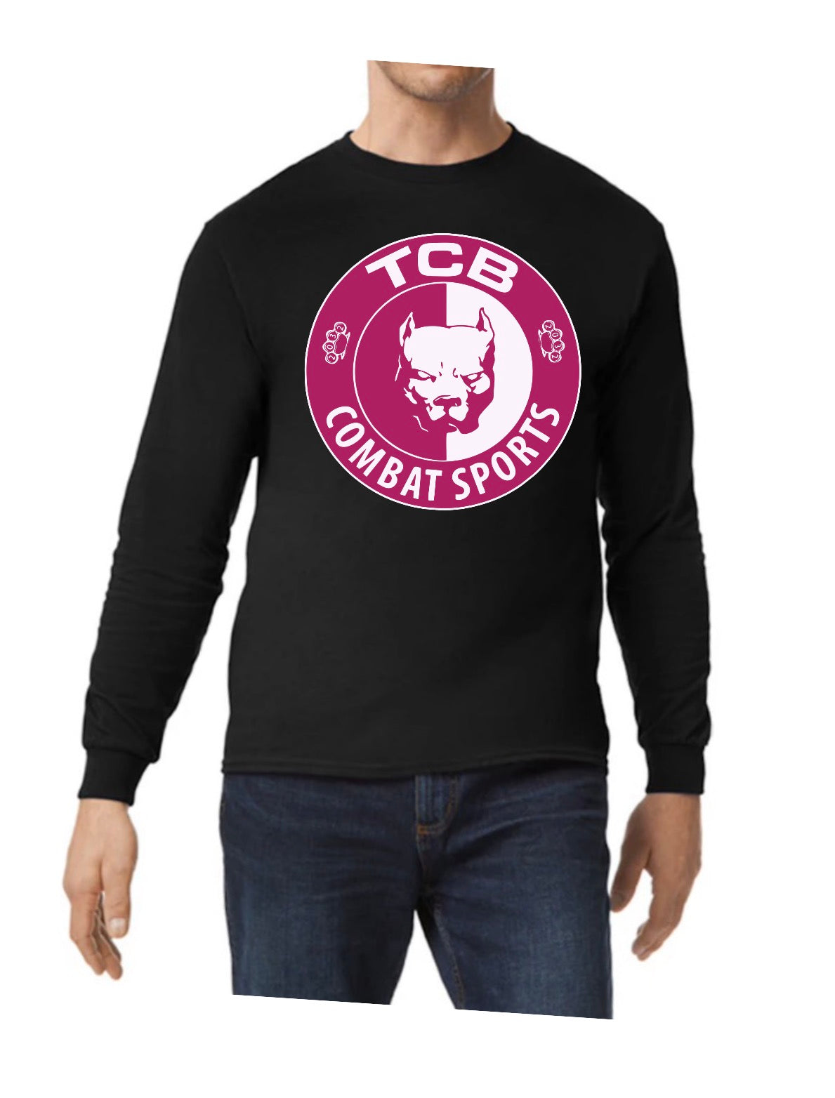 Pink TCB unisex Gilden adult long sleeve T-shirts