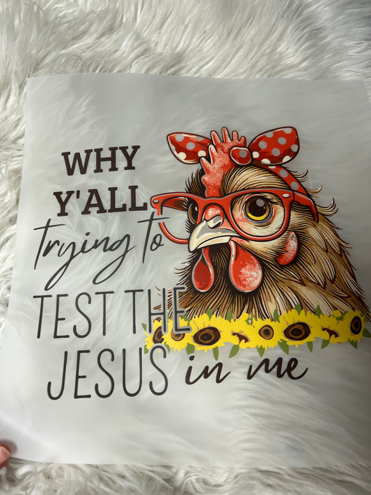 New DTF why y’all trying  to test the Jesus in me  chicken