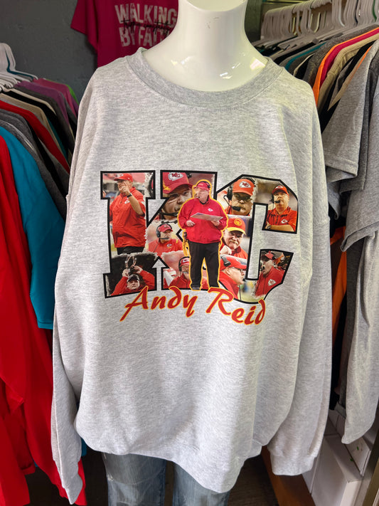 new unisex crewneck sweatshirt kc football Andy Reid 