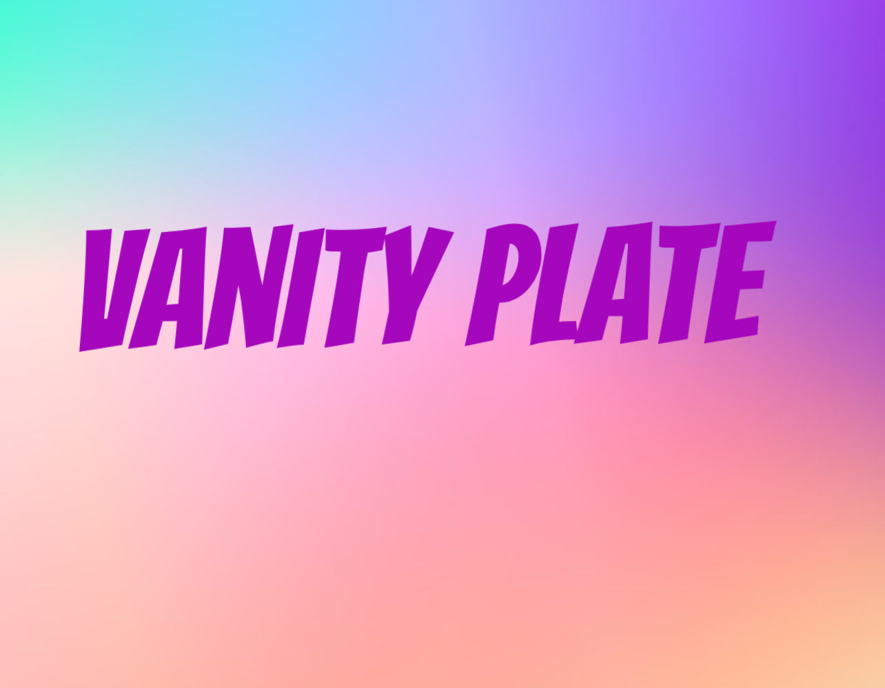Vanity plate