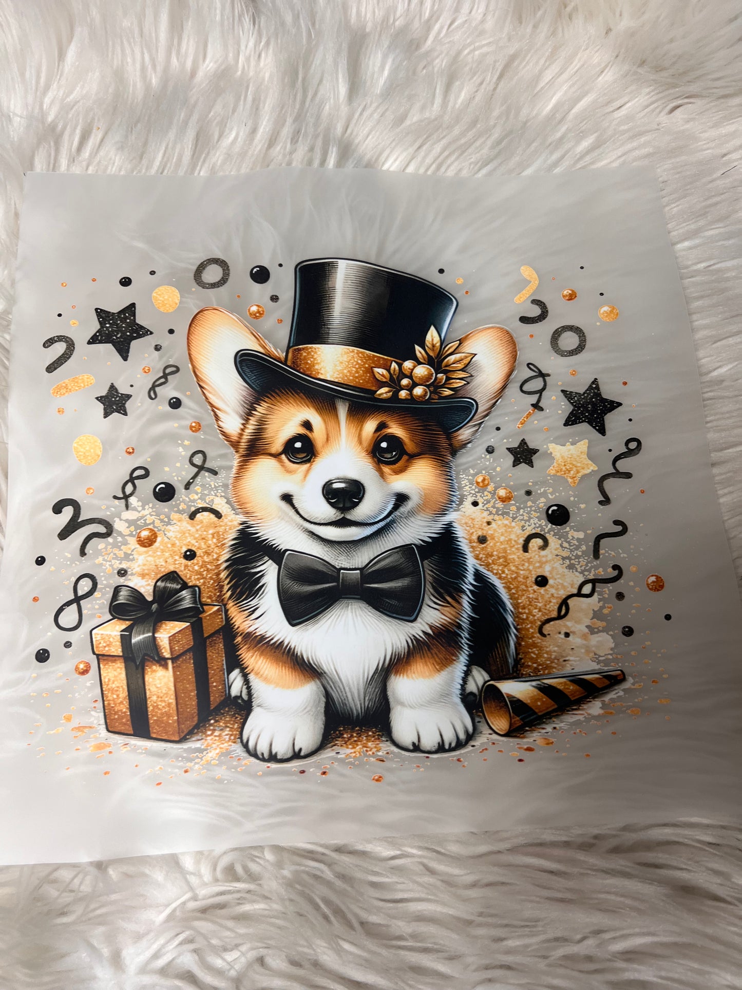 New DTF corgi New Year’s ￼