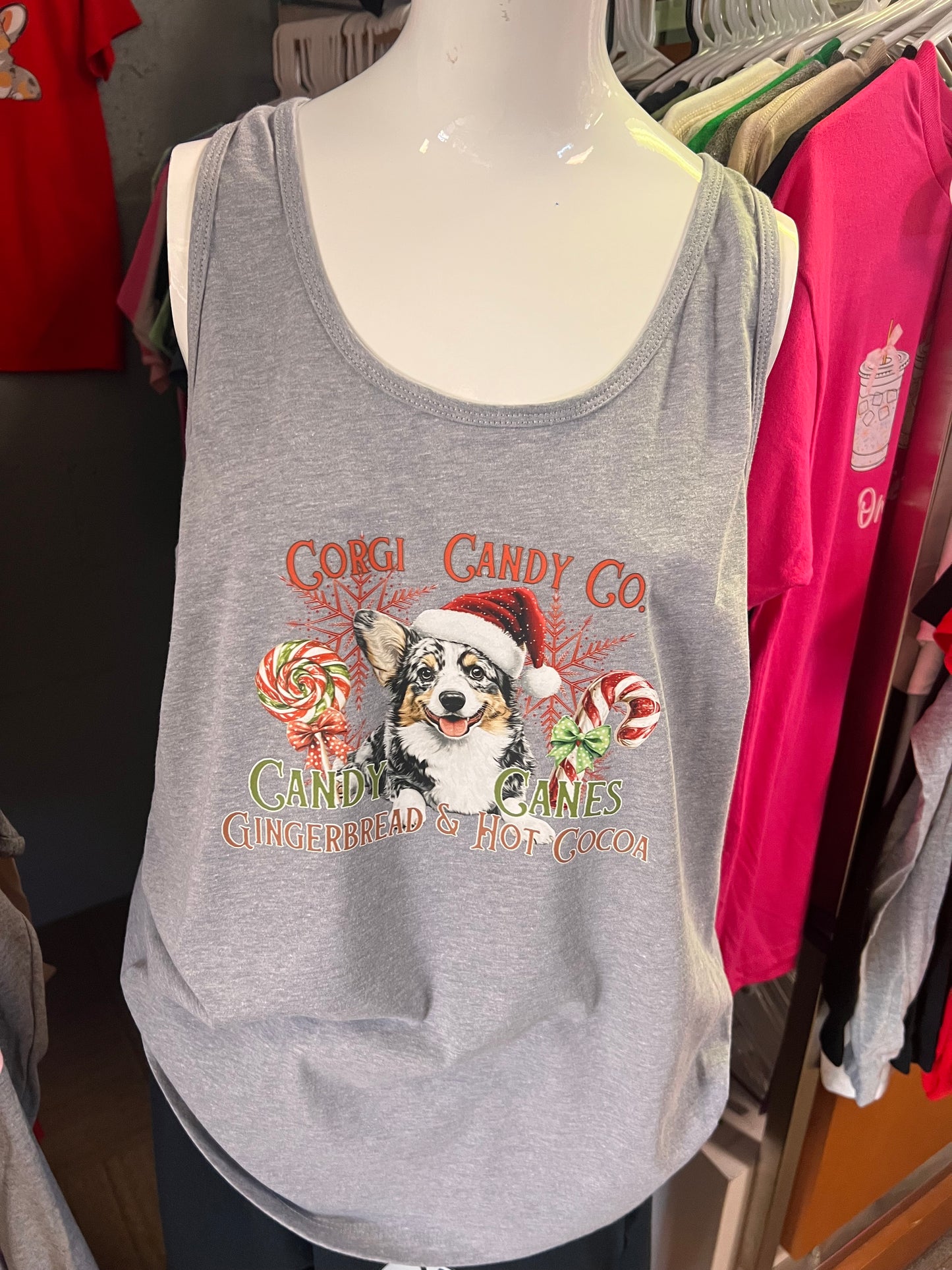 New ladies next level  Razorback tank top corgi