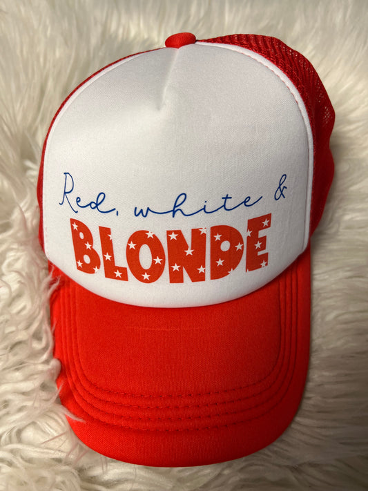 New bougie patriotic red or blue hat blonde