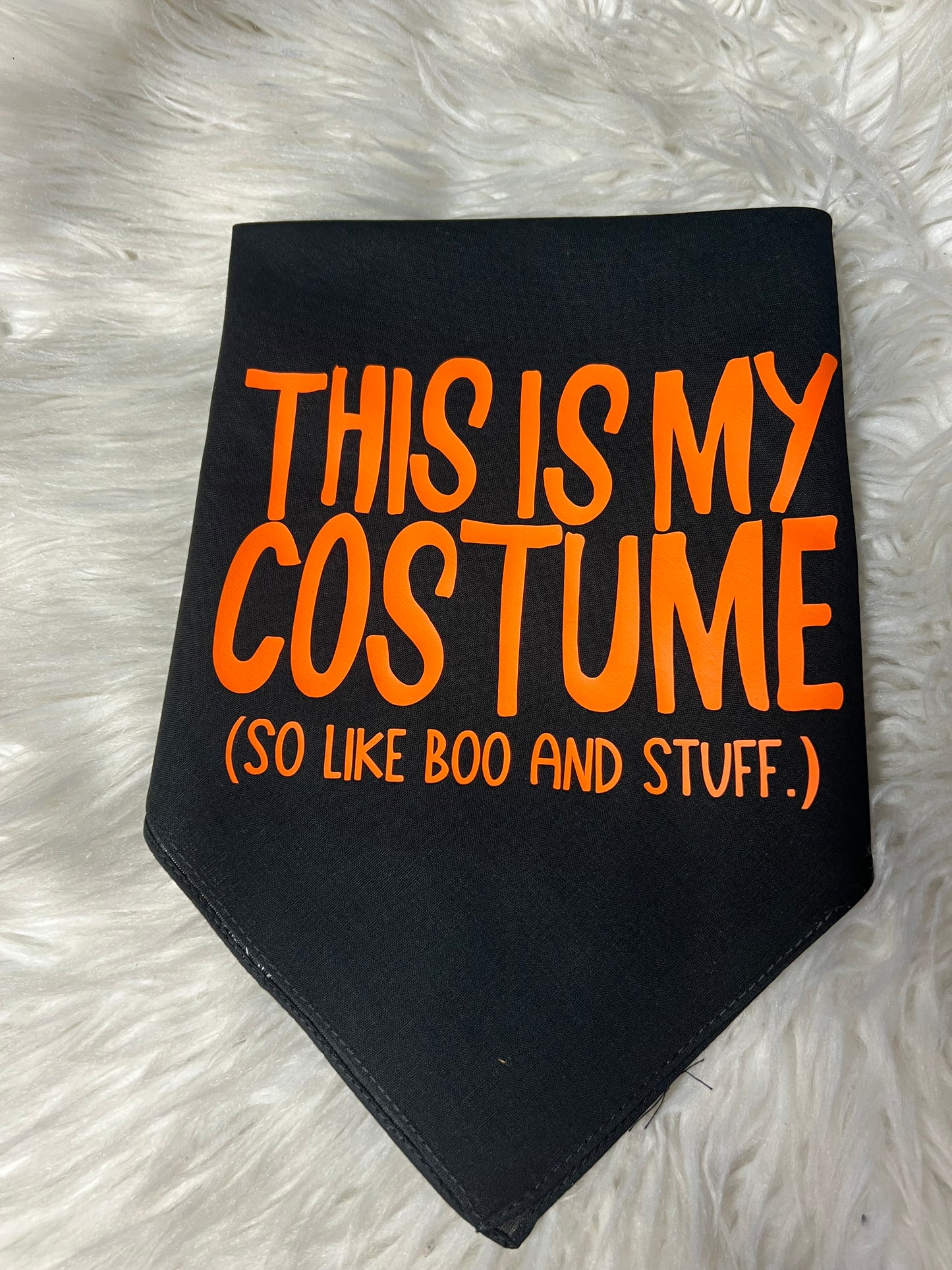 New dog bandanna this is my Halloween costume so like boo and stuff ￼