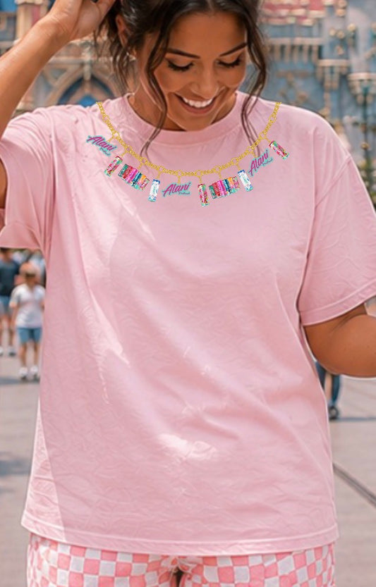 light pink unisex top charm necklace energy drink ￼