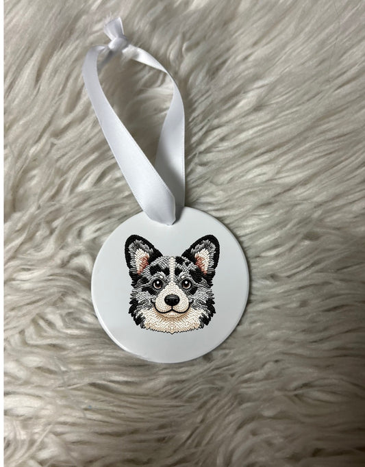 Corgi New Christmas ceramic ornament