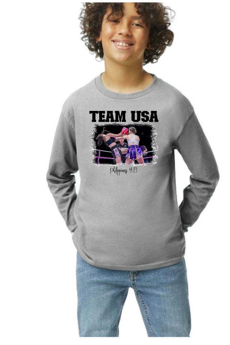 unisex Gilden youth long sleeve T-shirt