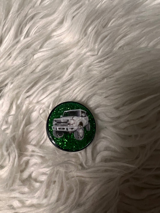 Resin covered pop socket green
