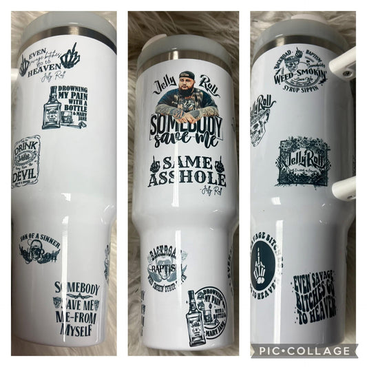 Brand new 40 ounce stainless steel Tumblr with handle  with plastic straw