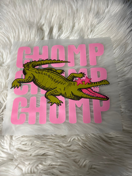 New  DTF chop chop, chop gator pink ￼