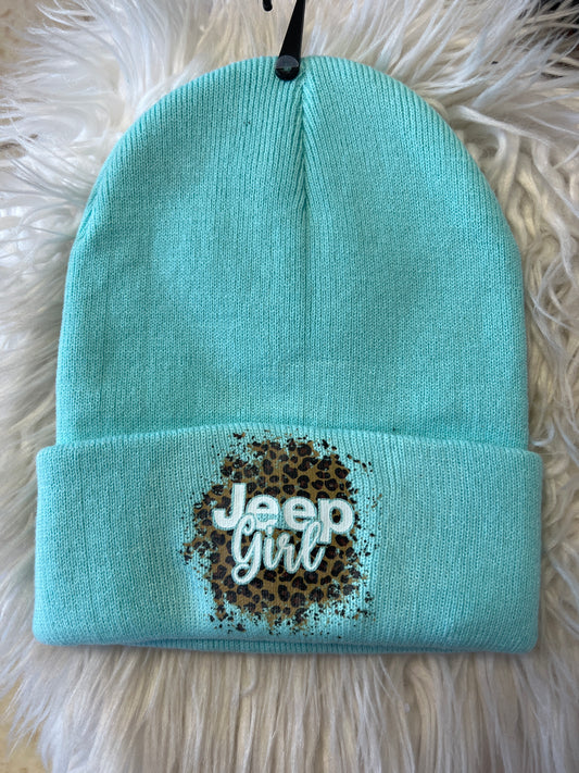 New leopard print 4 x 4 beanie