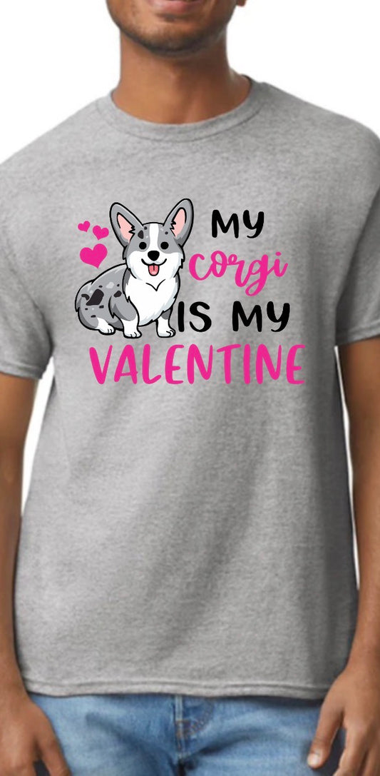New unisex pink  corgi valentines