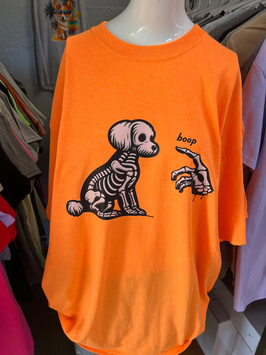 New  unisex T-shirt scary Halloween dog skeleton Maltese