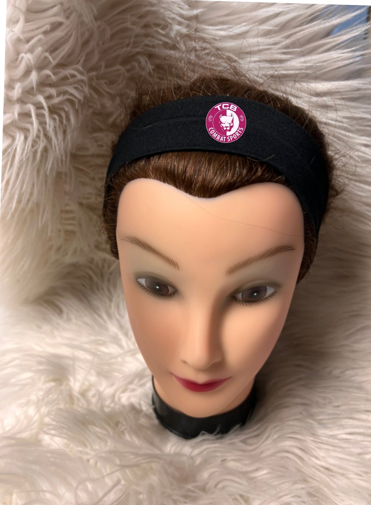 New tcb black headband pink logo