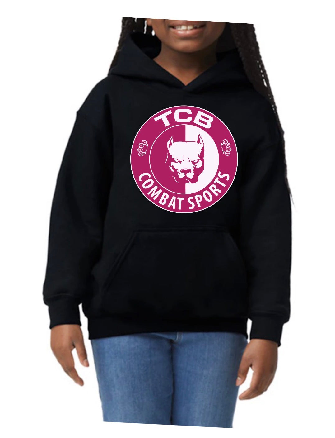 Pink TCB unisex Gilden youth  hoodie