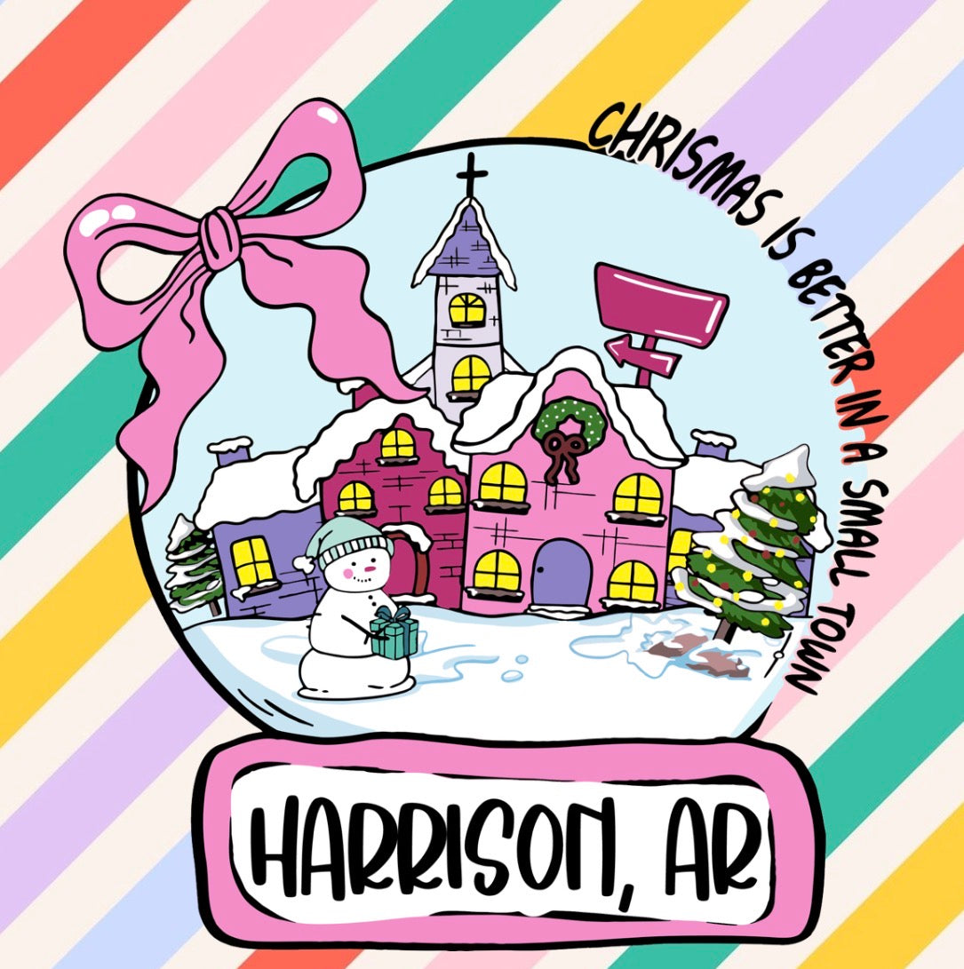 New custom small town Christmas DTF