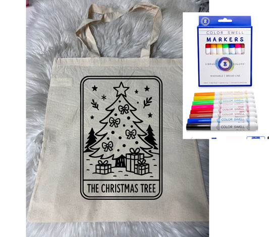 Canvas bag for drawing comes with a pack of markers
