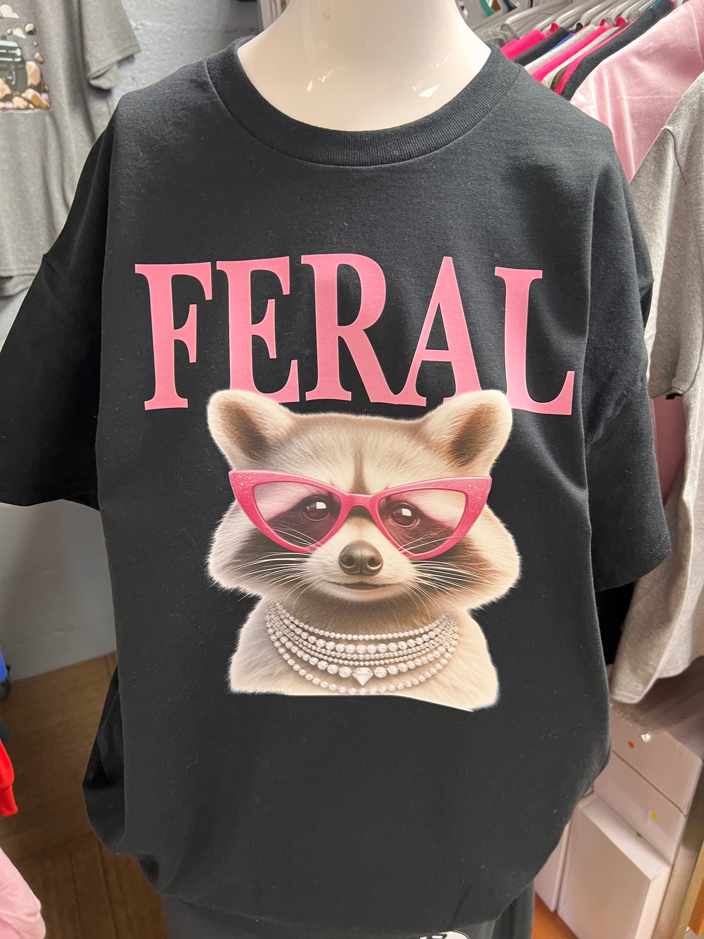 New unisex feral pink raccoon ￼