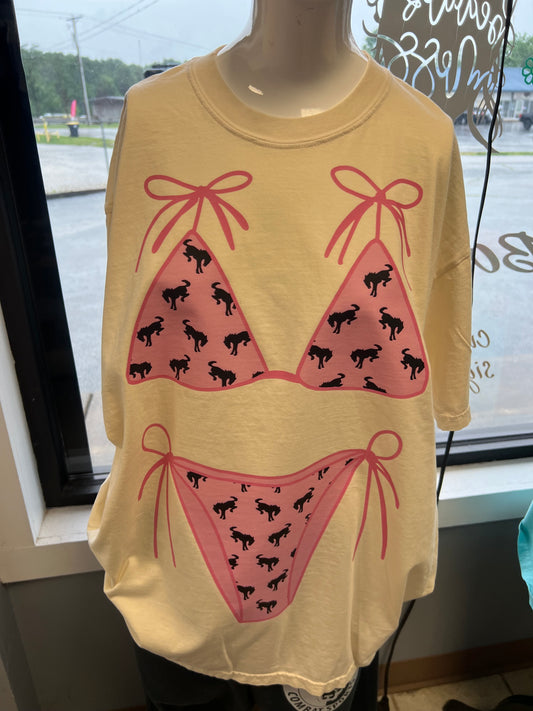 New  unisex T-shirt comfort color Brand bikini vehicle Buckinghorse ￼ ivory
