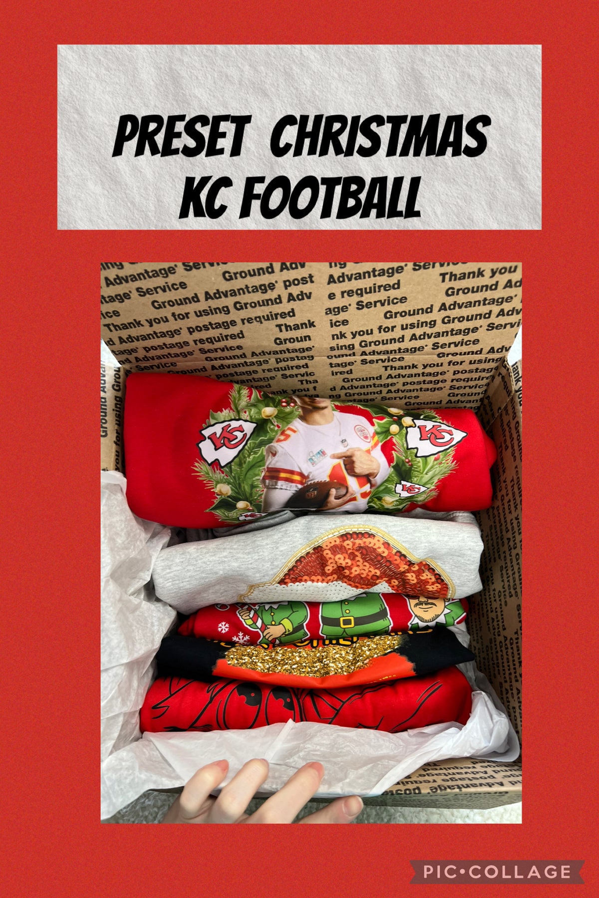 Pre-set Mystery five T-shirts bundle Christmas kc football