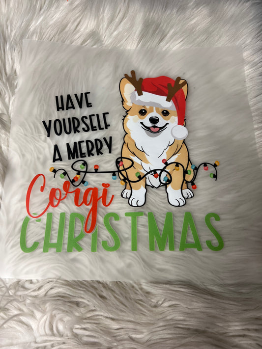 New DTF Christmas corgi