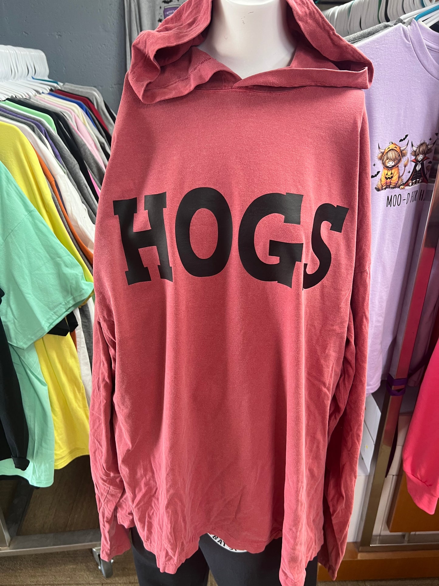 Comfort colorshooded long sleeve T-shirt ￼size 2x