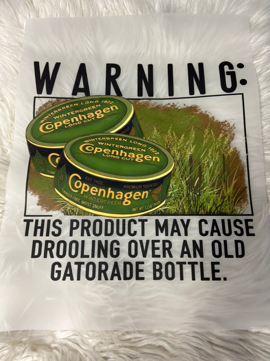 New DTF warning this product may cause drooling over an old Gatorade bottle ￼