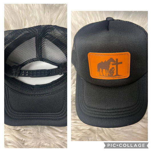 New hat praying cowboy black
