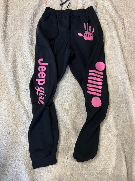 New unisex jerzees bottoms black with pink