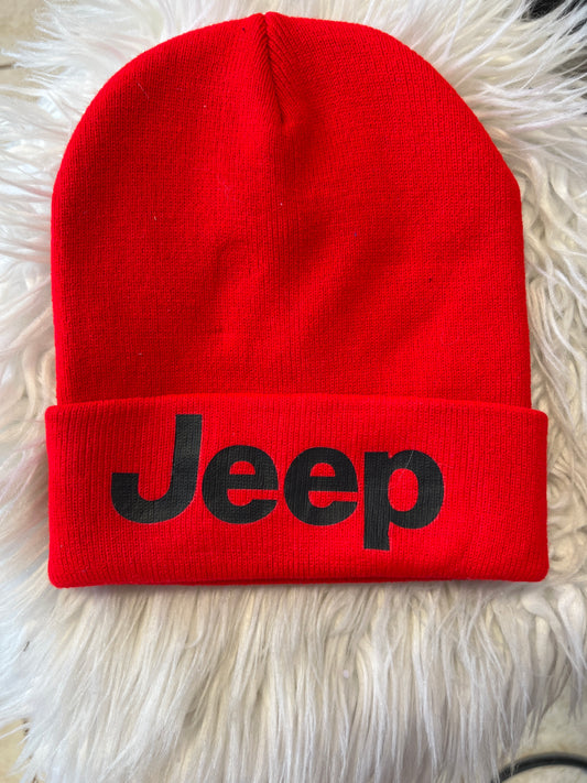 New 4 x 4 beanie red