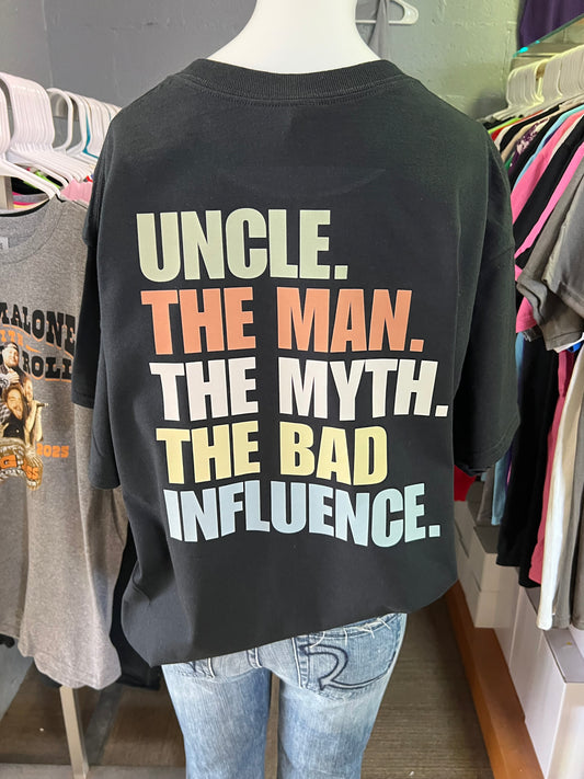 New Unisex new black T-shirt uncle