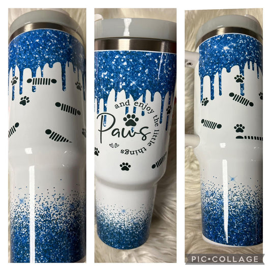 Brand new 40 ounce stainless steel Tumblr with handle  with plastic straw